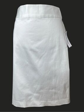 LIZ CLAIBORNE Classic White Midi Pencil Skirt